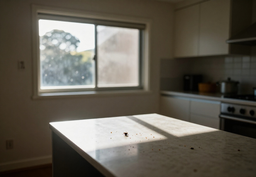 Rodent droppings in an Arncliffe storage room before treatment